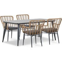 Aanbieding Garden Collections Boston/Graniet 120 cm rond dining tuinset 5-delig