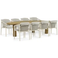 Aanbieding 4 Seasons Outdoor Allora/Leafline 300 cm dining tuinset 9-delig