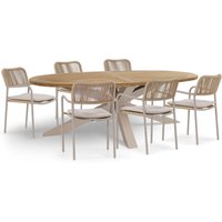 Aanbieding Presto Lucardo/Graniet 220 cm dining tuinset 7-delig