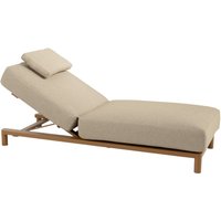 Aanbieding 4 Seasons Outdoor Madeira sunbed with cushion and head support amber