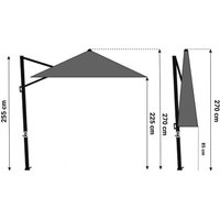 Aanbieding Camello Luna zweefparasol 3x3.5m S2 Excellent (excl. voet)