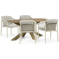 Aanbieding 4 Seasons Outdoor Allora/Boston 200 cm dining tuinset 5-delig