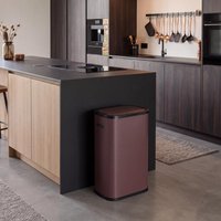 Aanbieding Prullenbak met drukdeksel - 60 liter - bordeauxrood - 8721184892053